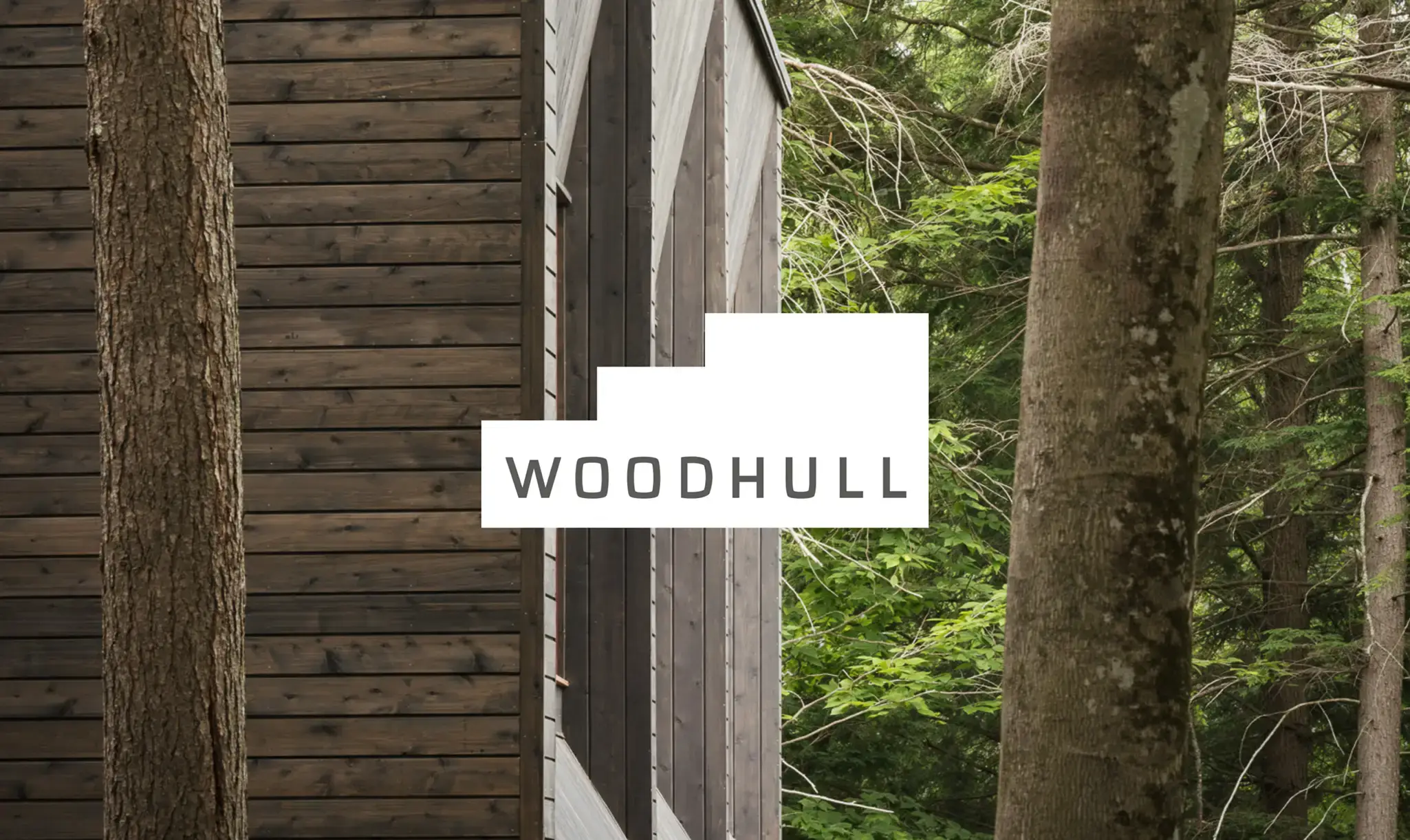 Architecture brand identity for Woodhull by Anchour, a top branding agency in Maine. Visual system combining modern design with natural textures, tailored for high-end builders and architectural firms.