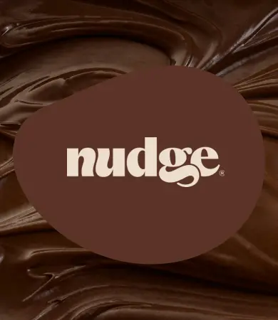 Nudge logo on abstract dark background